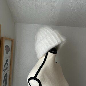 Thick Winter Hat Angora and Wool off white Made in Italy